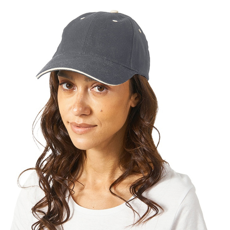 Бейсболка "New Castle" 6-ти панельная, серый/белый Бейсболка "New Castle" 6-ти панельная, серый/белый