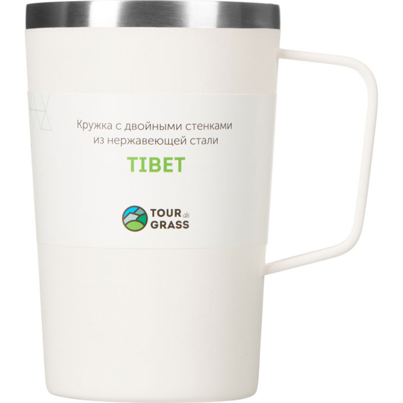 Стальная кружка с двойными стенками и порошковым покрытием "Tibet", белый