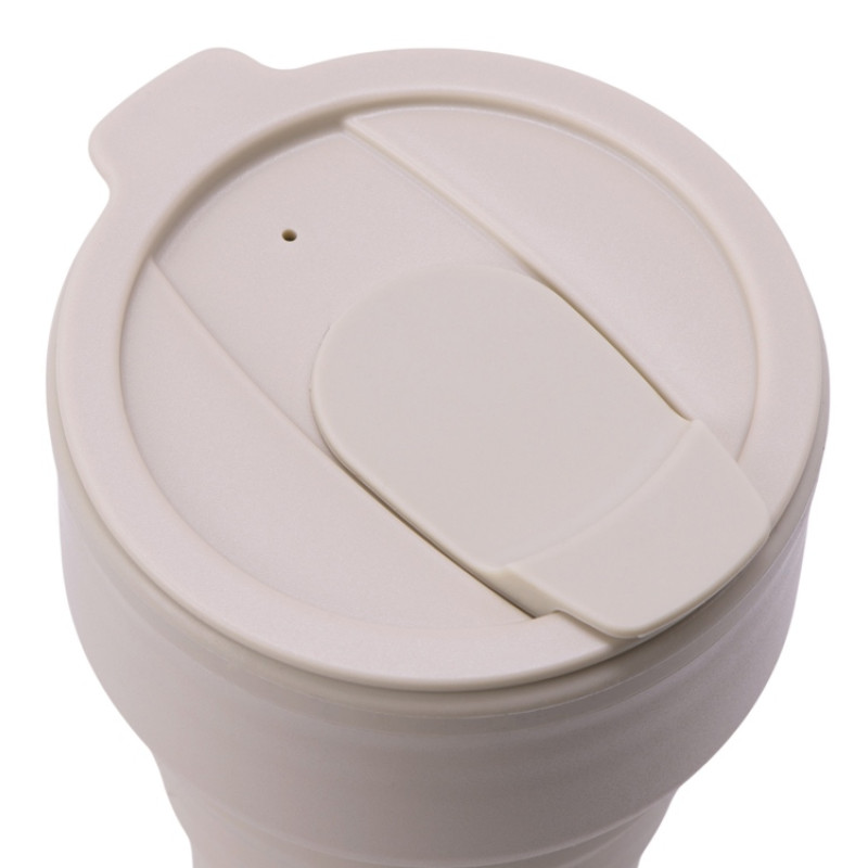 Силиконовый складной стакан "GoCup", бежевый