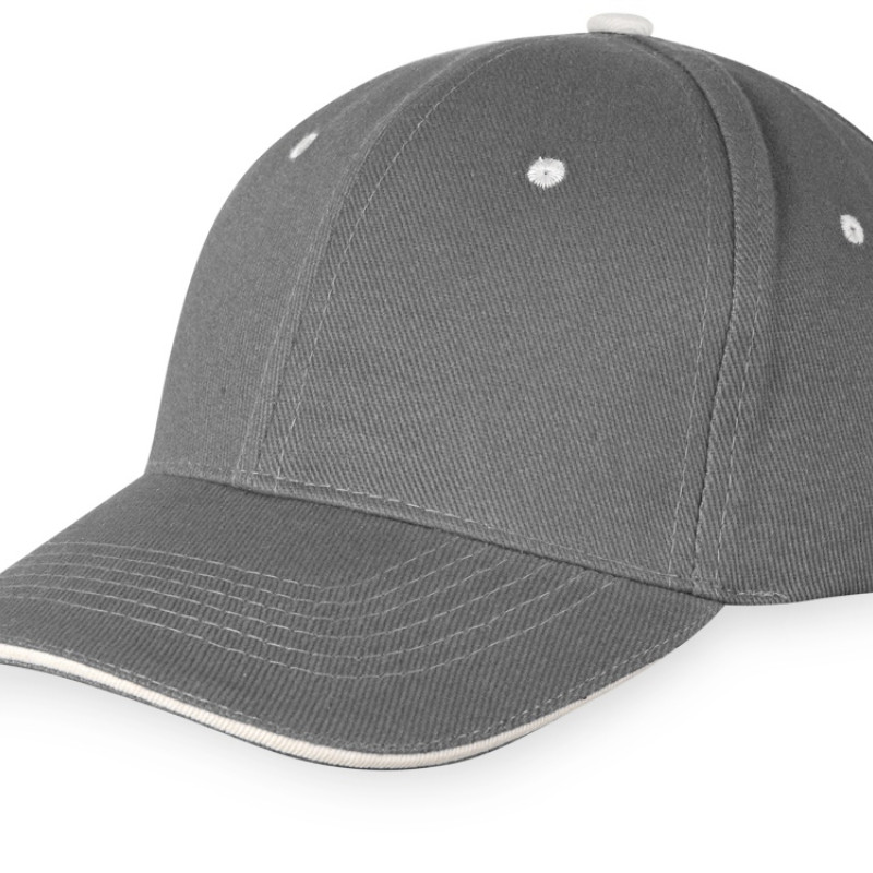 Бейсболка "New Castle" 6-ти панельная, серый/белый Бейсболка "New Castle" 6-ти панельная, серый/белый