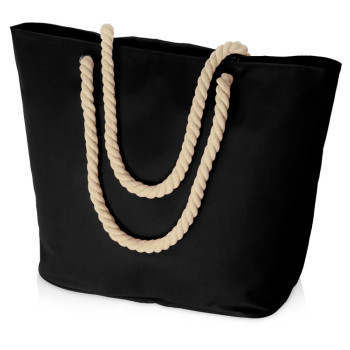 Сумка «Seaside» для шопинга и пляжа с широким дном, черный