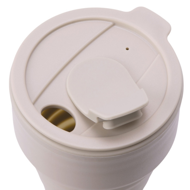 Силиконовый складной стакан "GoCup", бежевый
