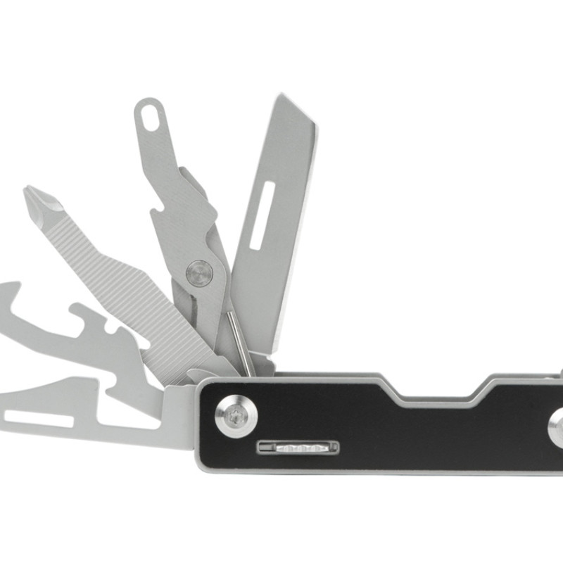 Мультитул-складной Canto 10-в-1 с защитным фиксатором, серебристый/черный