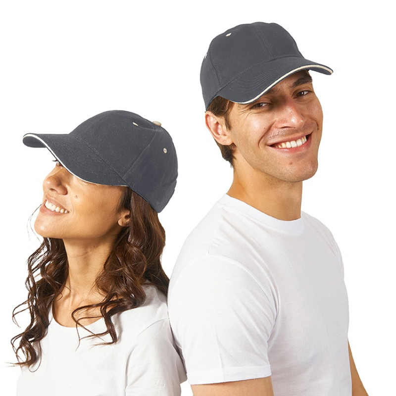 Бейсболка "New Castle" 6-ти панельная, серый/белый Бейсболка "New Castle" 6-ти панельная, серый/белый