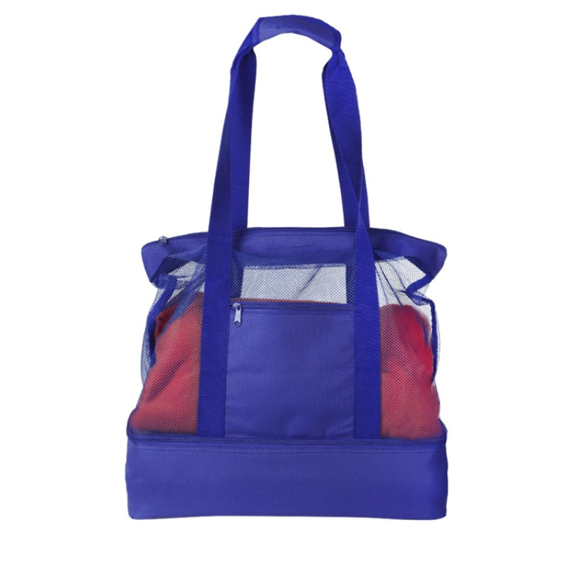 Сумка для шопинга и пляжа «Coolmesh» с изотермическим отделением внизу, синий