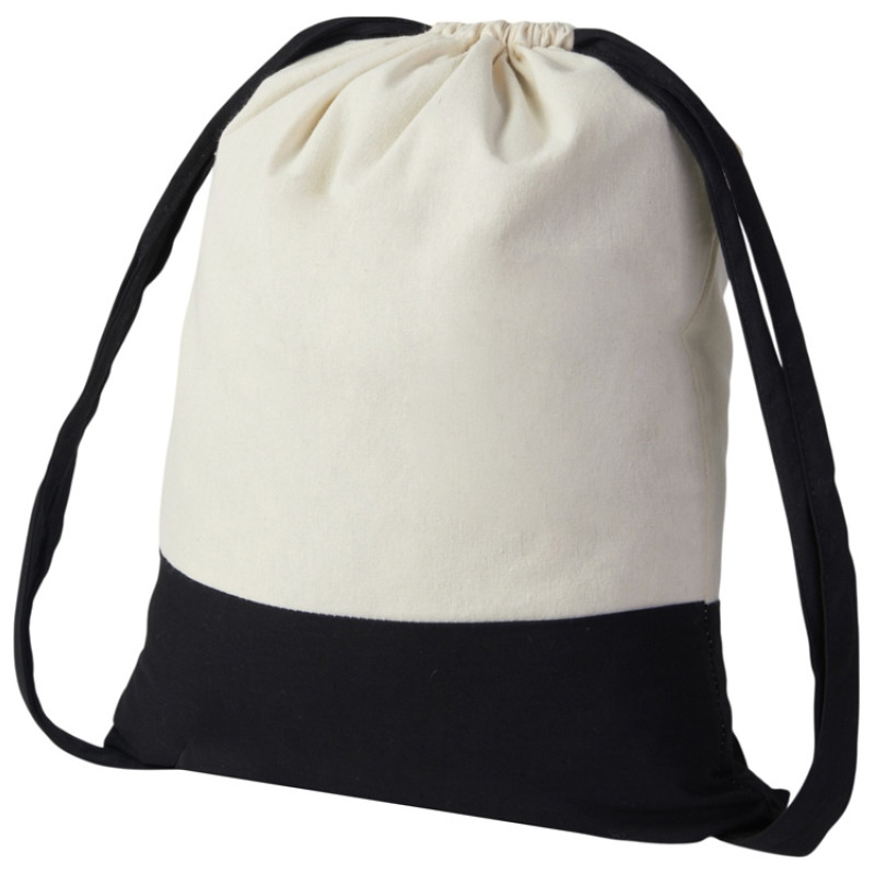 Рюкзак-мешок Cotton из хлопка 170 г, натуральный/черный