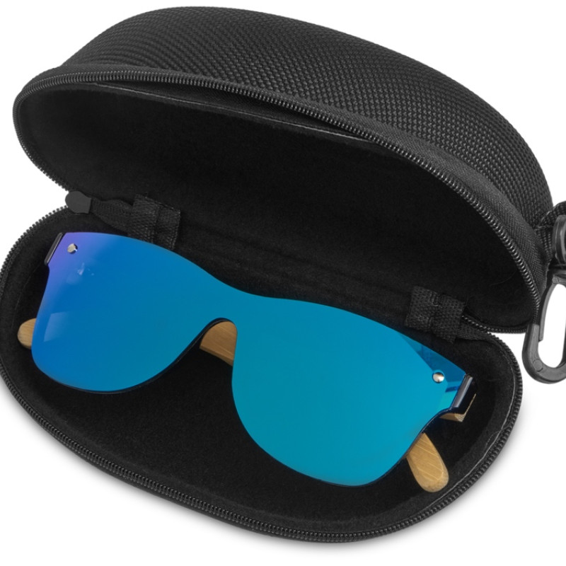 Солнцезащитные очки из бамбука с зеркальной линзой "Rockwood Motion", синий