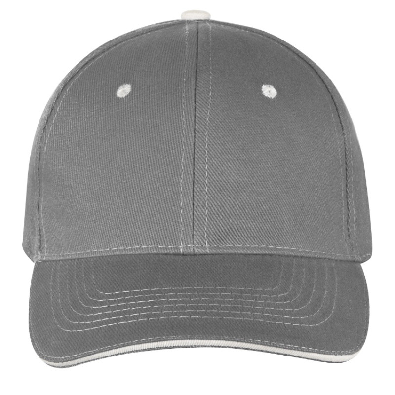 Бейсболка "New Castle" 6-ти панельная, серый/белый Бейсболка "New Castle" 6-ти панельная, серый/белый