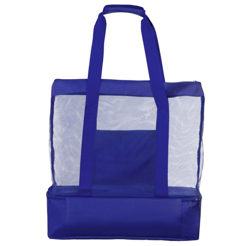 Сумка для шопинга и пляжа «Coolmesh» с изотермическим отделением внизу, синий