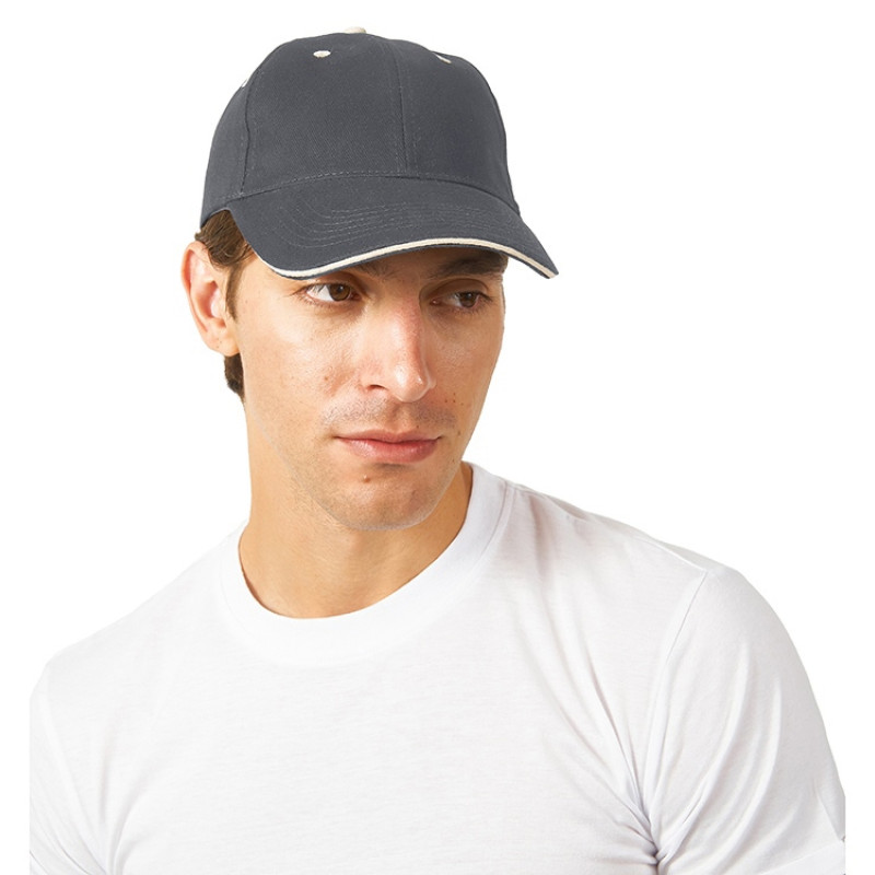 Бейсболка "New Castle" 6-ти панельная, серый/белый Бейсболка "New Castle" 6-ти панельная, серый/белый