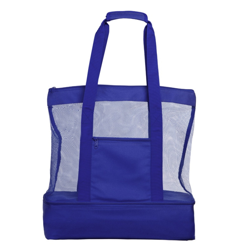 Сумка для шопинга и пляжа «Coolmesh» с изотермическим отделением внизу, синий