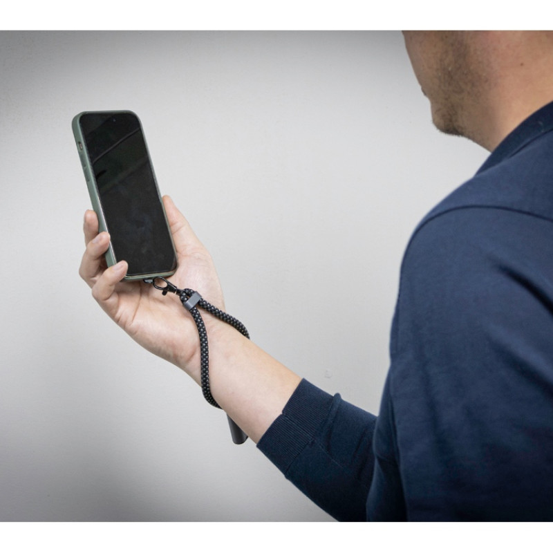 Ремешок-держатель для телефона с зарядным кабелем USB-C - USB-C «Lany Wristband Charge Eco», серый