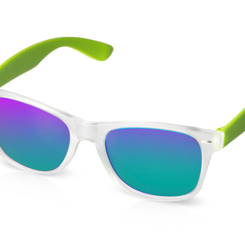 Очки солнцезащитные с зеркальными линзами "Partymaker", лайм