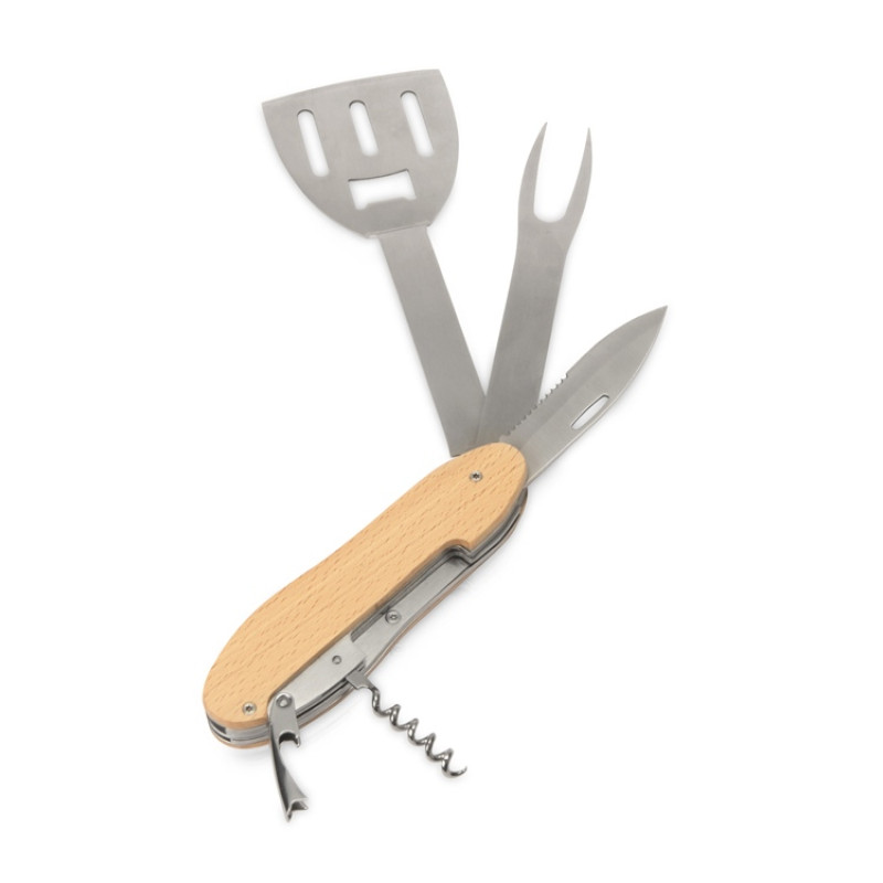 BBQ мультитул Blade 5в1 с деревянными ручками, в чехле