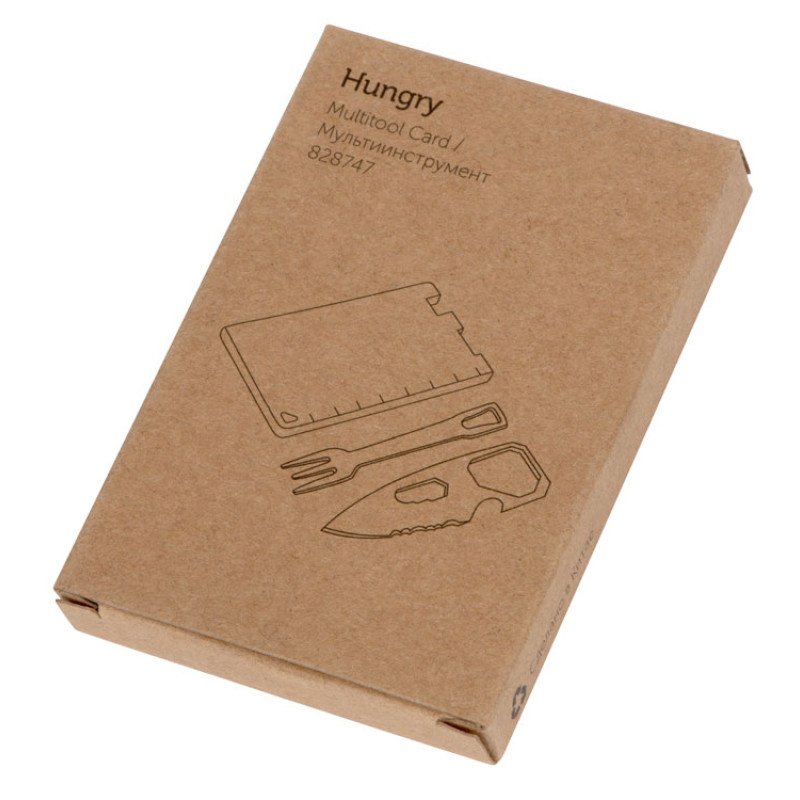 Мультиинструмент с ножом и вилкой "Hungry", черный