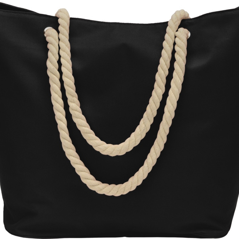 Сумка «Seaside» для шопинга и пляжа с широким дном, черный