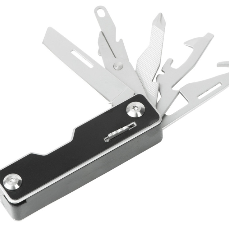Мультитул-складной Canto 10-в-1 с защитным фиксатором, серебристый/черный