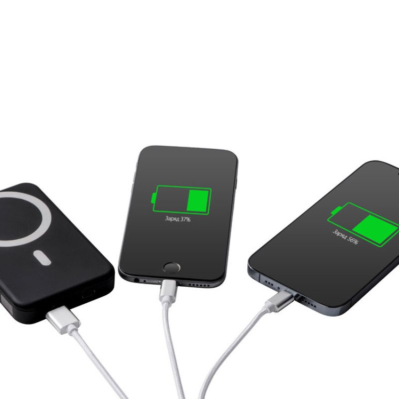 Кабель для зарядки «Tres» с брелоком, серый