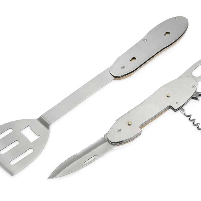 BBQ мультитул Blade 5в1 с деревянными ручками, в чехле