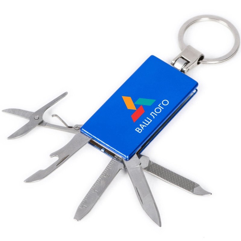 Мультитул-брелок 5-в-1 «Badge», синий