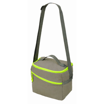 Изотермическая сумка-холодильник "Neo Classic" c контрастной молнией, серый/зеленое яблоко