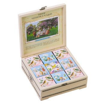 Подарочный набор с чаем «Чайный букет» в деревянной шкатулке, натуральный