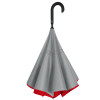Зонт-трость наоборот Inversa, полуавтомат, красный/серый