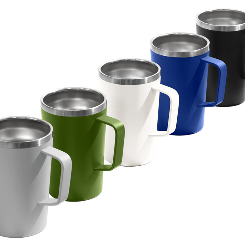 Стальная кружка с двойными стенками и порошковым покрытием "Tibet", белый