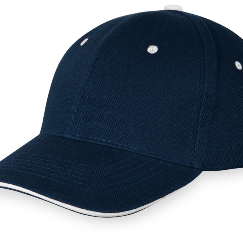 Бейсболка "New Castle" 6-ти панельная, т синий/белый