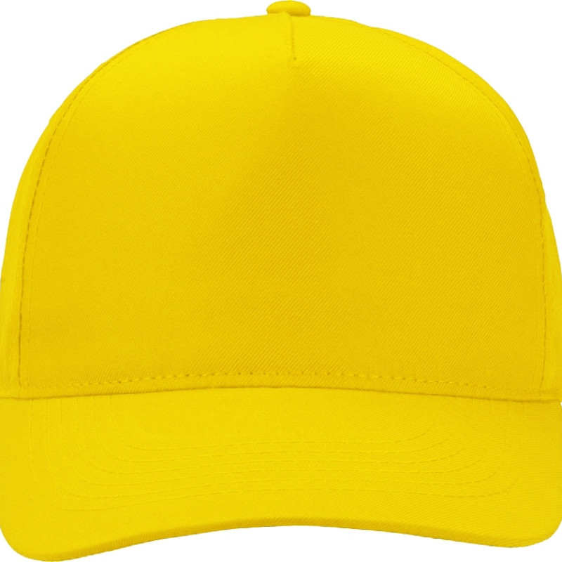 Бейсболка "Poly" 5-ти панельная 120 гр, желтый