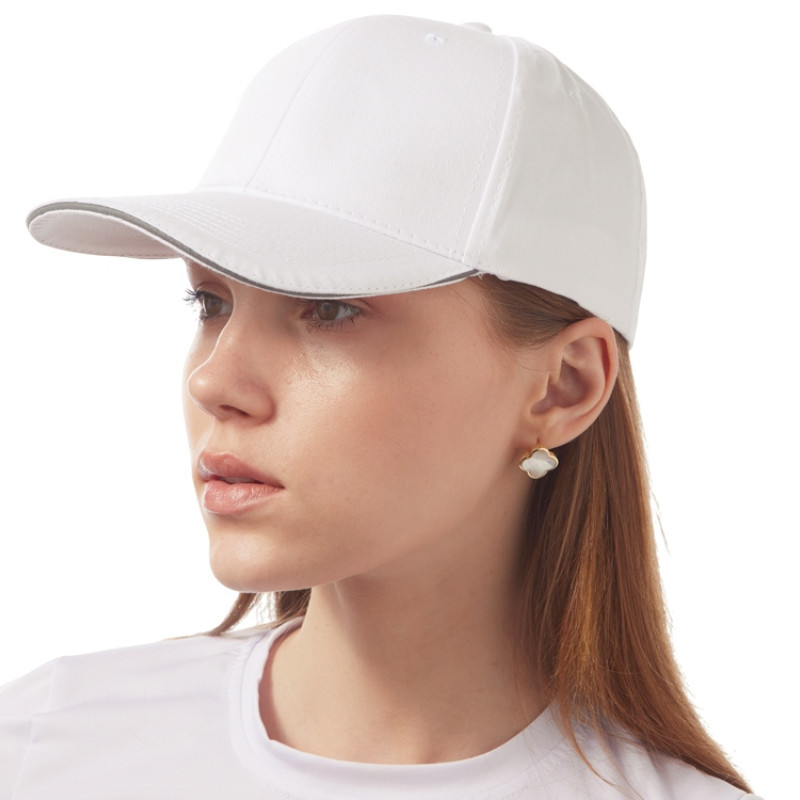 Кепка со светоотражающим кантом, белый