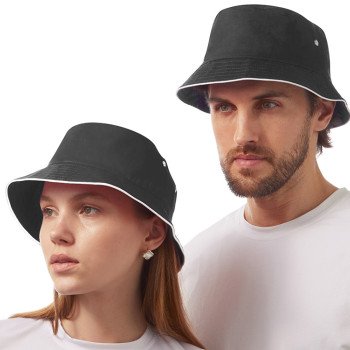 Панама с контрастной окантовкой , темно-серый/белый