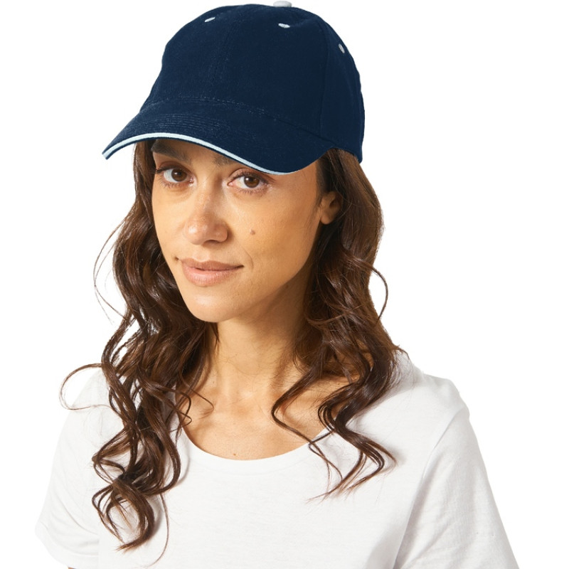 Бейсболка "New Castle" 6-ти панельная, т синий/белый