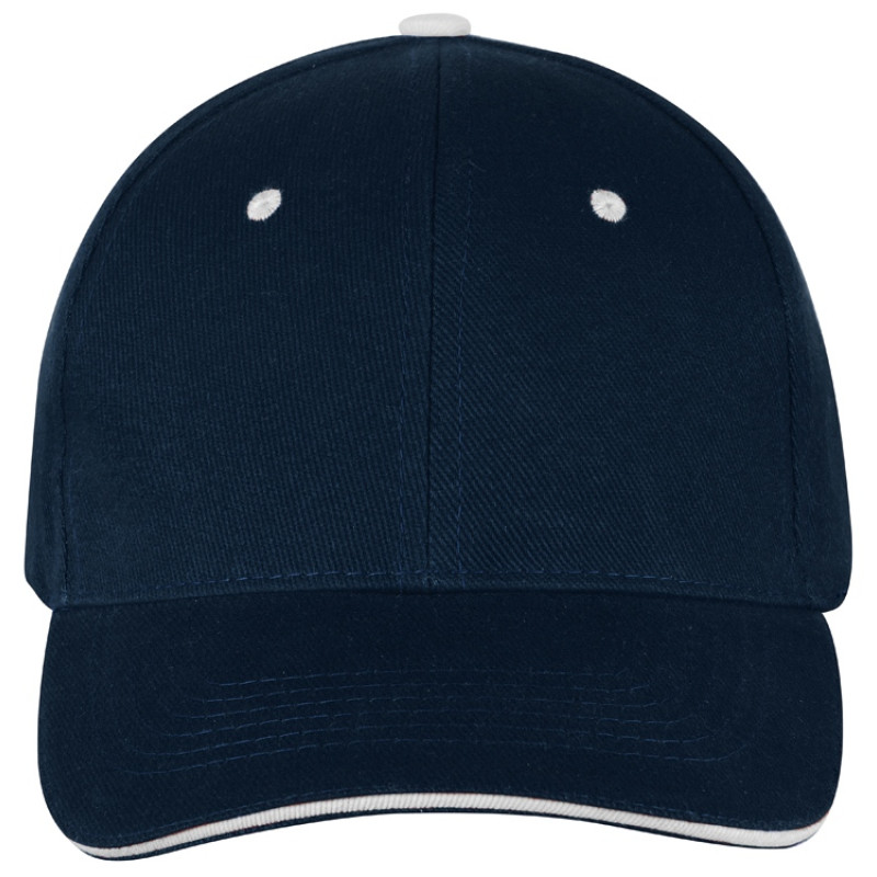 Бейсболка "New Castle" 6-ти панельная, т синий/белый