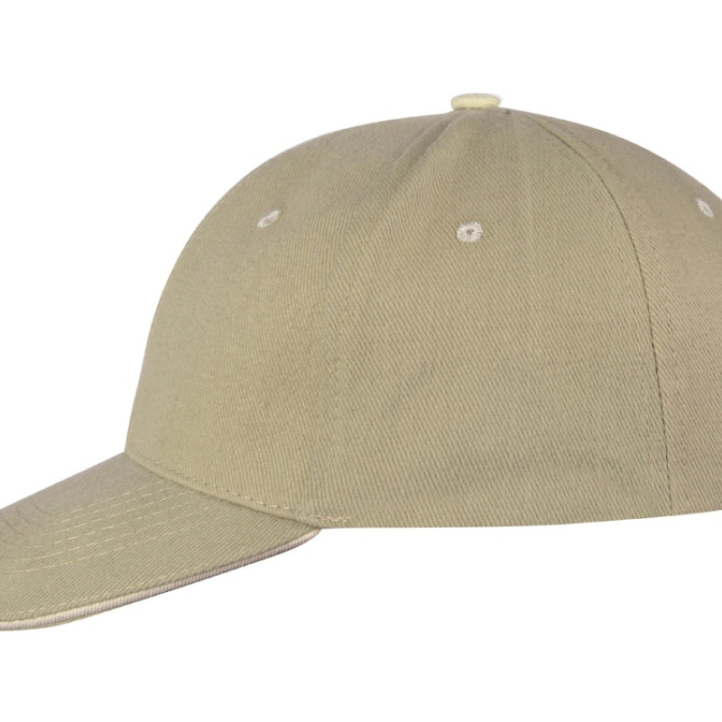 Бейсболка "New Castle F" 6-ти панельная, оливковый/натуральный