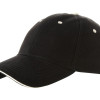 Бейсболка "New Castle" 6-ти панельная, черный/натуральный