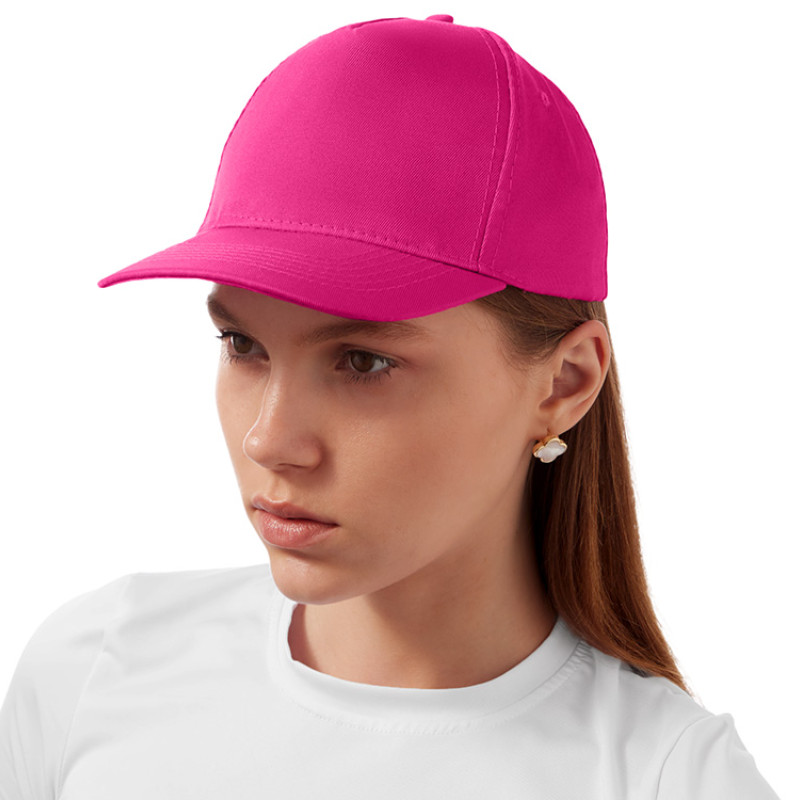 Бейсболка "Poly" 5-ти панельная 120гр, фуксия