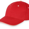 Бейсболка "New Castle" 6-ти панельная, красный/натуральный Бейсболка "New Castle" 6-ти панельная, красный/натуральный