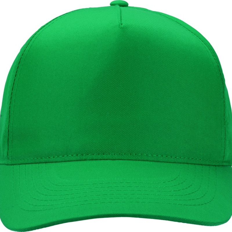 Бейсболка "Poly" 5-ти панельная 120 гр, зеленый