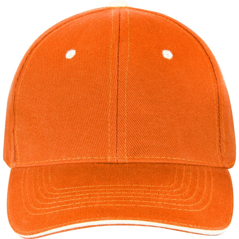 Бейсболка "New Castle" 6-ти панельная, оранжевый/белый Бейсболка "New Castle" 6-ти панельная, оранжевый/белый