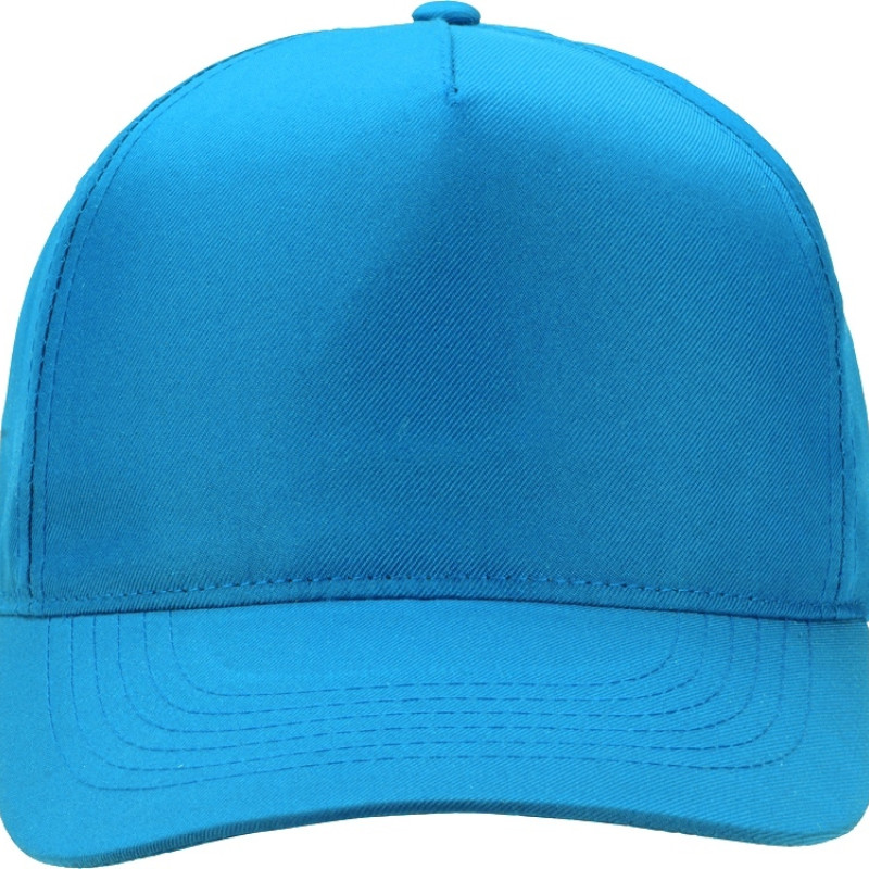 Бейсболка "Poly" 5-ти панельная 120 гр, голубой