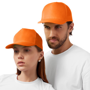 Бейсболка "Poly" 5-ти панельная 120 гр, оранжевый