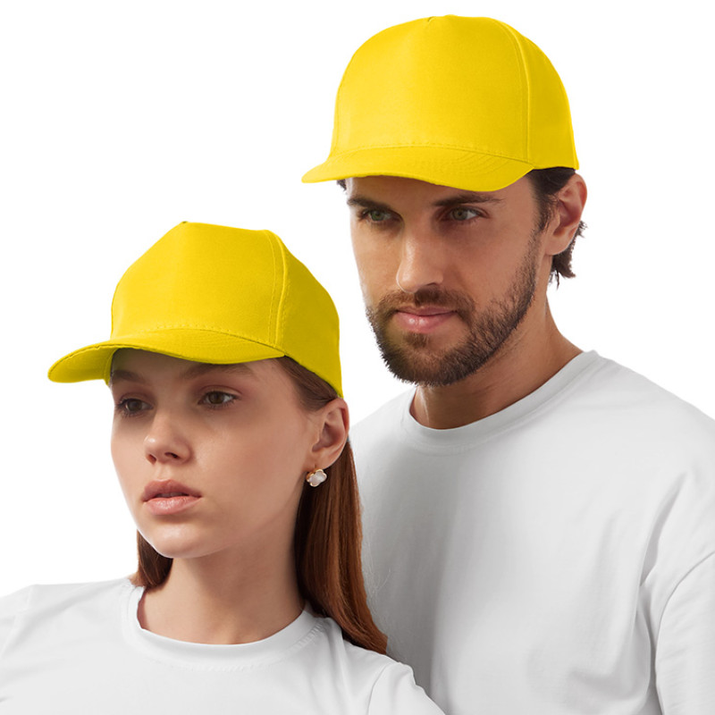 Бейсболка "Poly" 5-ти панельная 120 гр, желтый
