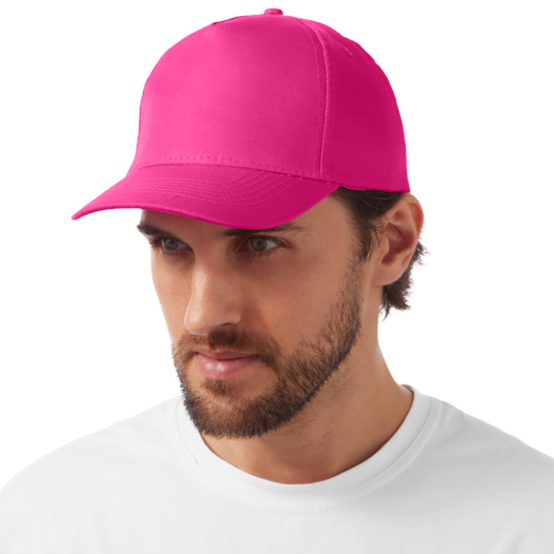 Бейсболка "Poly" 5-ти панельная 120гр, фуксия
