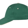 Бейсболка "New Castle" 6-ти панельная, зеленый/натуральный