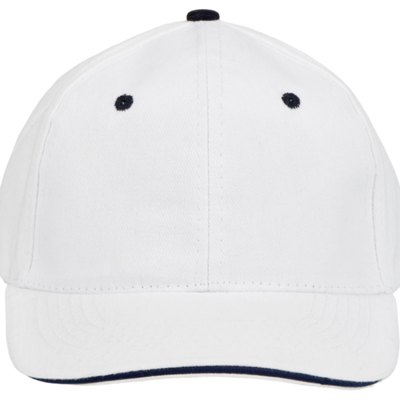 Бейсболка "New Castle" 6-ти панельная, белый/темно-синий