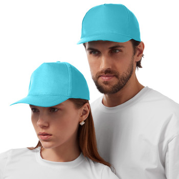 Бейсболка "Poly" 5-ти панельная 120 гр, лазурный