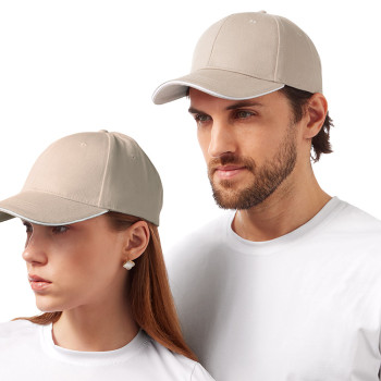 Бейсболка «Cancun», песочный/белый