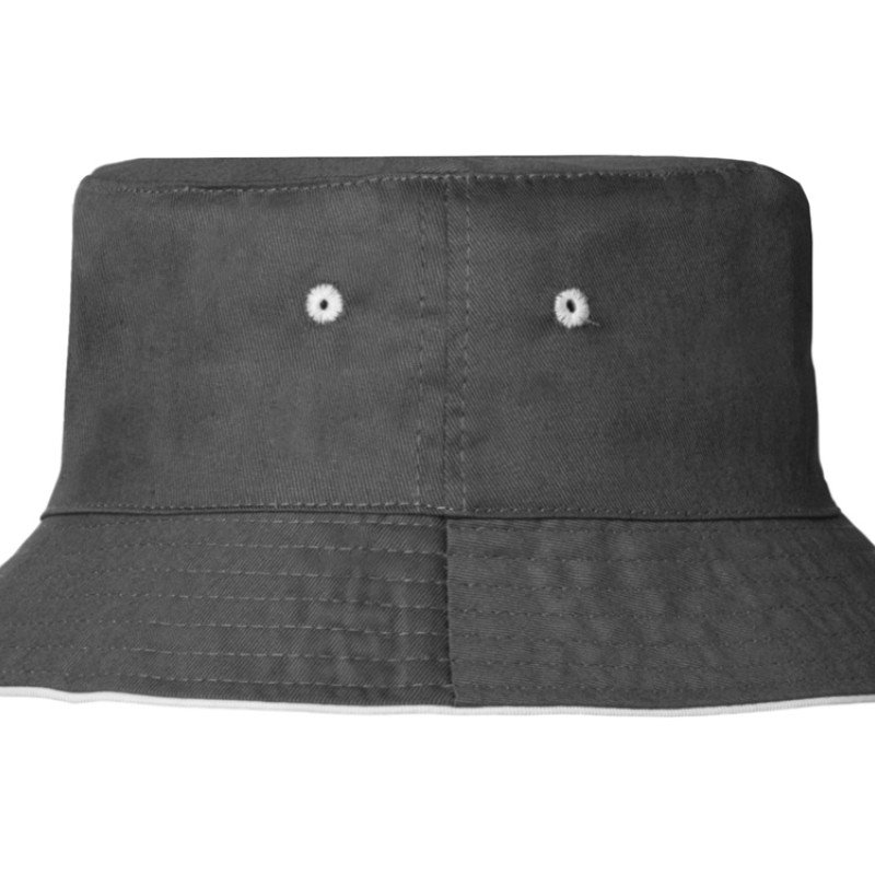 Панама с контрастной окантовкой , темно-серый/белый