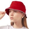 Панама с контрастной окантовкой , красный/белый